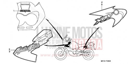 RAYURE/MARQUE (3) XRV750Y de 2000